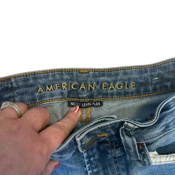 American Eagle Jeans Men Size 28 x 30 Medium Wash Distressed Athletic Skinny - Picture 5 of 11